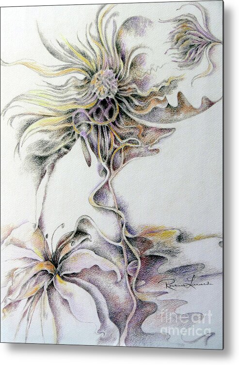 Pencil Metal Print featuring the drawing Fantasy by Rosanne Licciardi