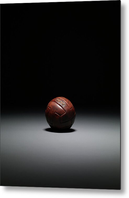 Ball Metal Print featuring the photograph Football, Studio Shot by Max Oppenheim