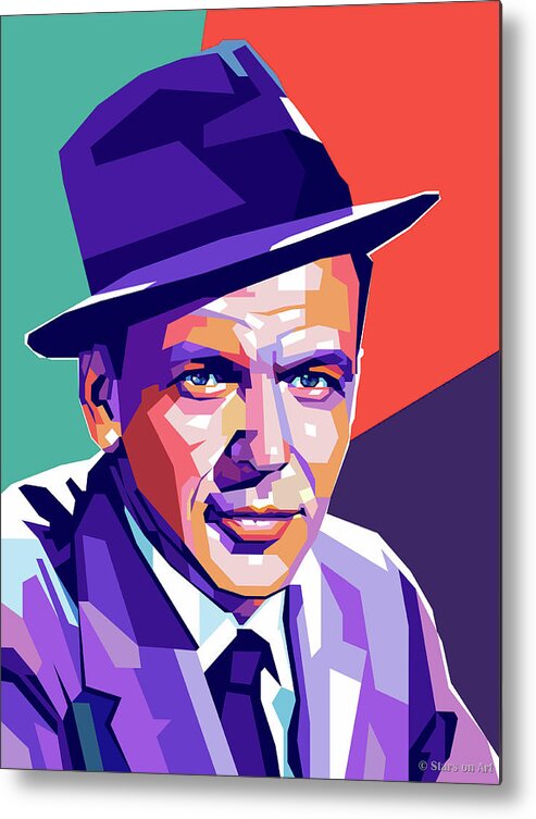 Frank Metal Print featuring the digital art Frank Sinatra pop art by Stars on Art