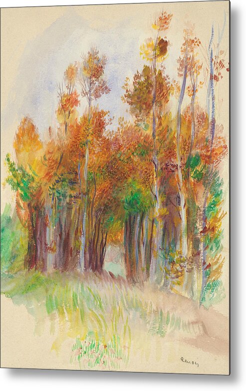 19th Century Art Metal Print featuring the drawing Grove of Trees by Auguste Renoir