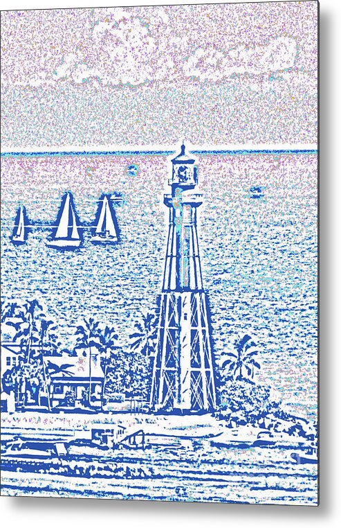 Hillsboro Metal Print featuring the photograph Hillsboro Lighthouse Line Photo 1001 by Corinne Carroll