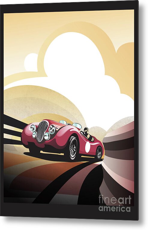 Classic Car Metal Print featuring the painting Jaguar XK 120 by Sassan Filsoof