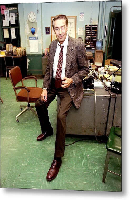 Chelsea Piers Metal Print featuring the photograph Jerry Orbach On The Set Of Law And by New York Daily News Archive