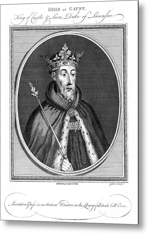 Crown Metal Print featuring the drawing John Of Gaunt, Duke Of Lancaster by Print Collector