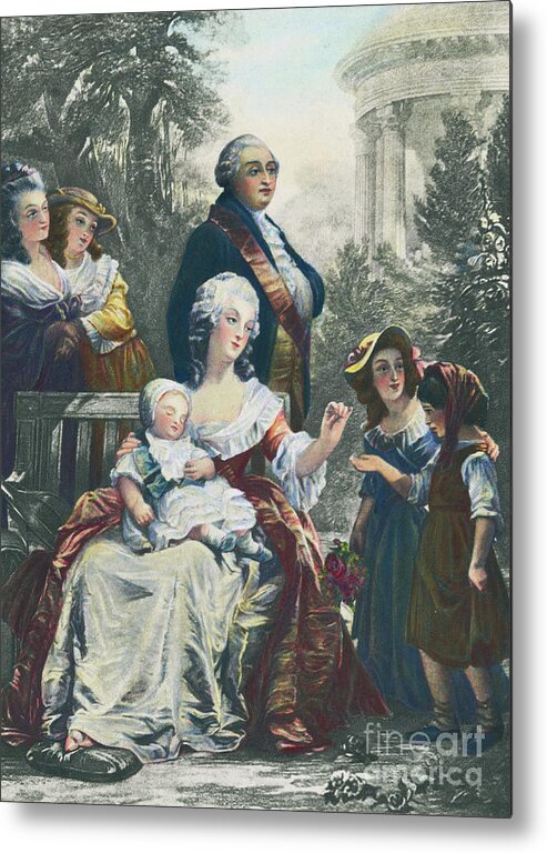 Scenics Metal Print featuring the photograph King Louis Xvi With Marie Antoinette by Bettmann