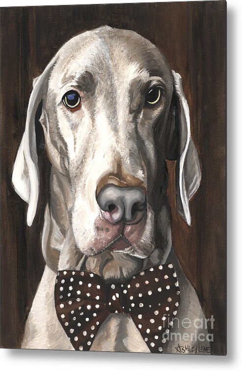 Dog Painting Metal Print featuring the painting Klauss by Ashley Lane