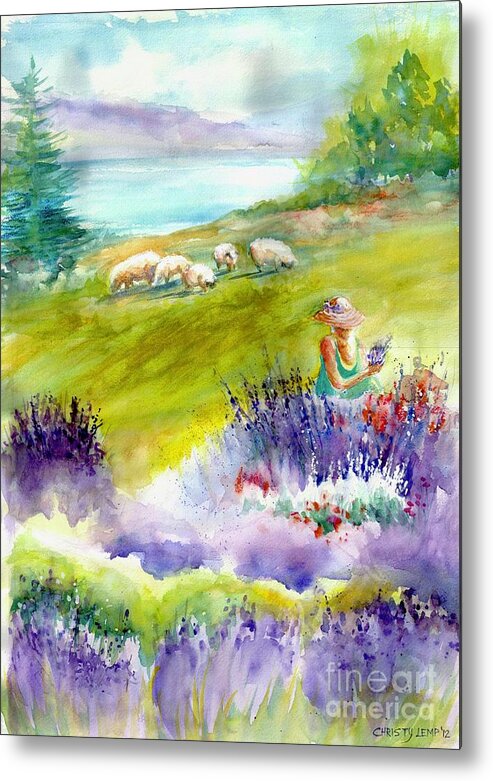 Lavender Metal Print featuring the painting Lavender Festival by Christy Lemp