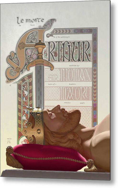 King Metal Print featuring the painting Le Morte d'Arthur by Swann Smith