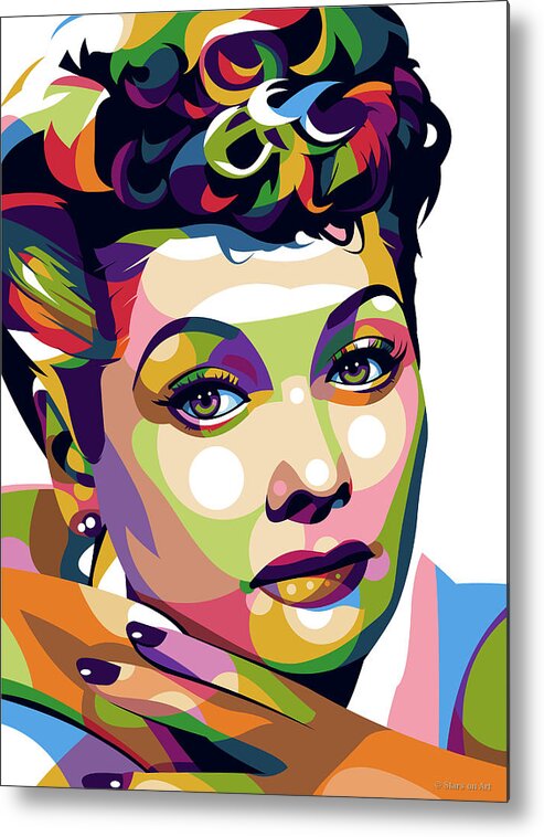 Lucille Metal Print featuring the digital art Lucille Ball by Stars on Art
