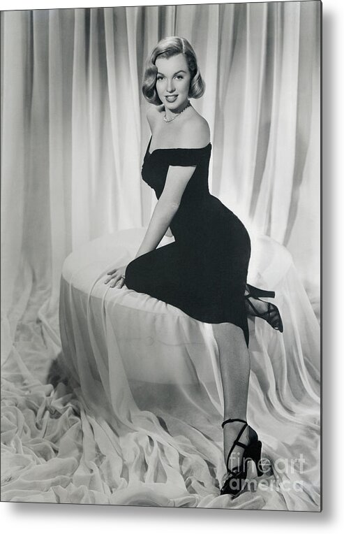 People Metal Print featuring the photograph Marilyn Monroe In Off-the-shoulder Dress by Bettmann
