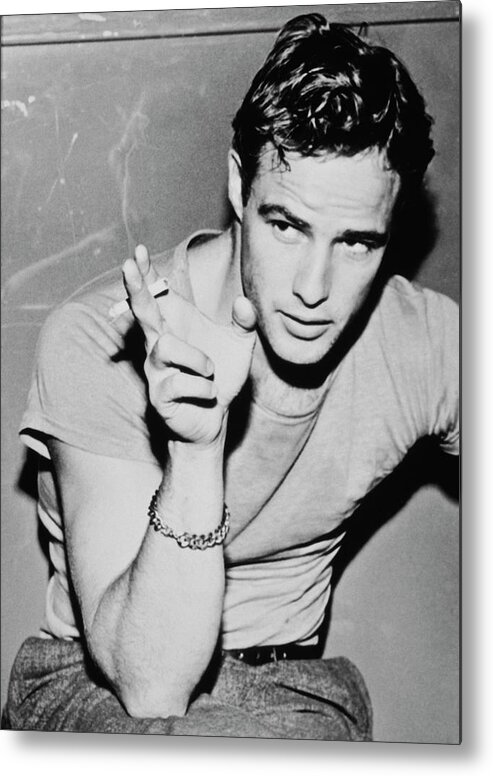 Smoking Metal Print featuring the photograph Marlon Brando by Archive Photos