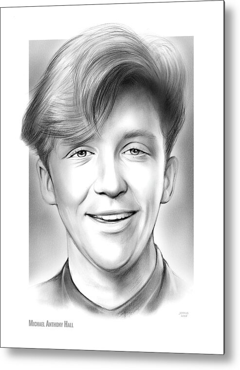 Anthony Michael Hall Metal Print featuring the drawing Michael Anthony Hall by Greg Joens