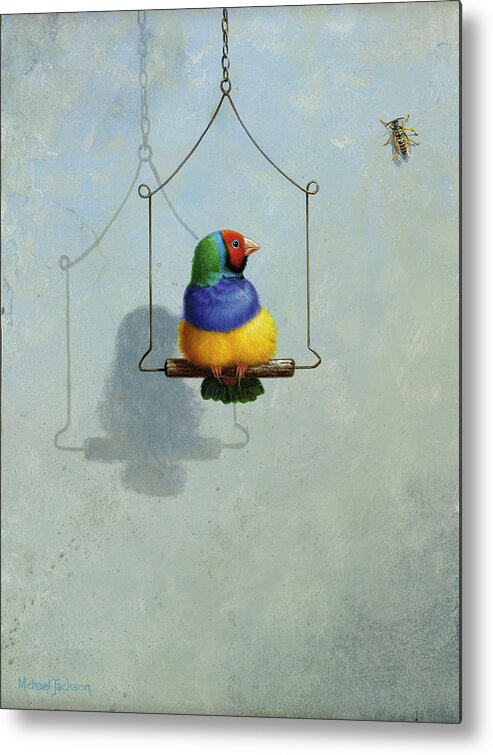 Finch Metal Print featuring the photograph Mja-gouldian Finch by Michael Jackson