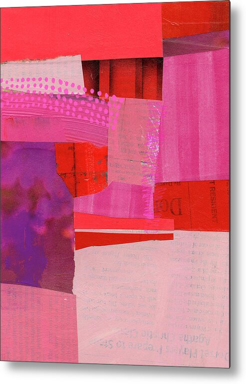 Abstract Art Metal Print featuring the painting Monochrome Pink #2 by Jane Davies