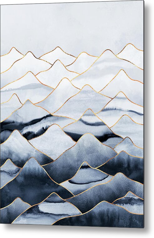 Mountains Metal Print featuring the mixed media Mountains by Elisabeth Fredriksson
