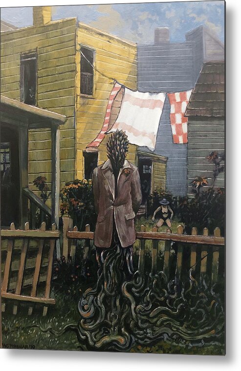 Garden Metal Print featuring the painting Mr Pseudoacacia's Neighbor by William Stoneham