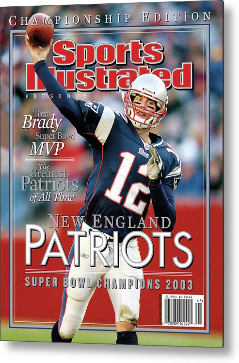 Motion Metal Print featuring the photograph New England Qb Tom Brady, Super Bowl Xxxviii Champions Sports Illustrated Cover by Sports Illustrated