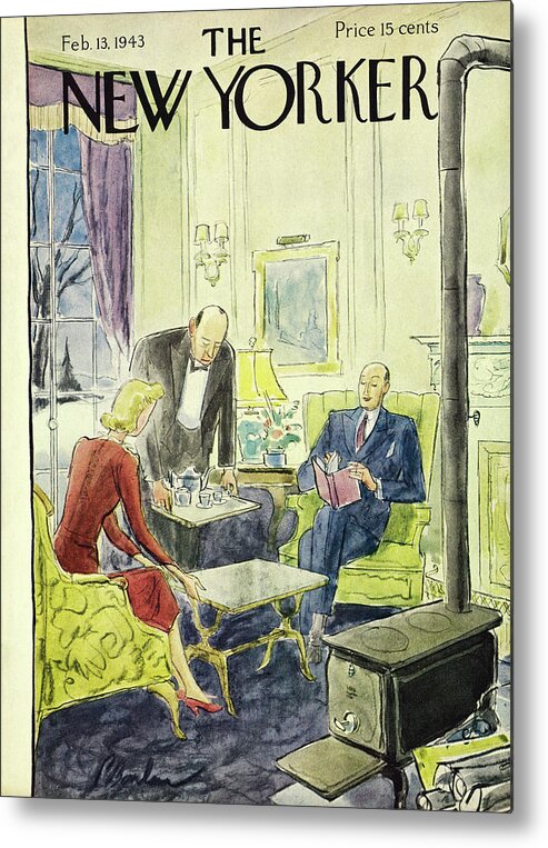 Interior Metal Print featuring the painting New Yorker February 13 1943 by Perry Barlow