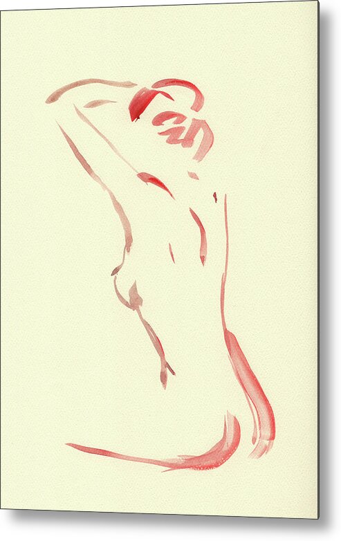 Nude Metal Print featuring the painting Nude Model Gesture XLII by Irina Sztukowski