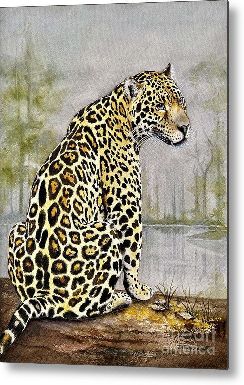 Wild Animal Metal Print featuring the painting On Watch by Jeanette Ferguson