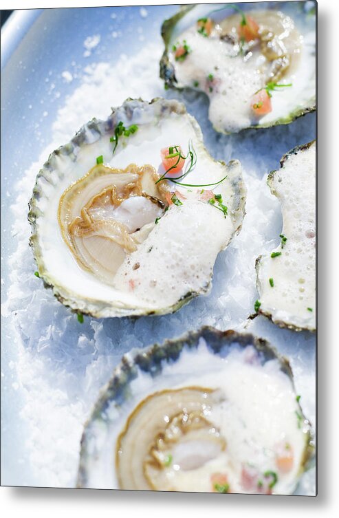 Oyster Metal Print featuring the photograph Oysters Close-up Sweden by Niklas Bernstone