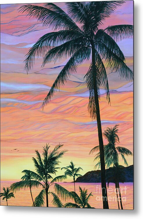 Seascape Metal Print featuring the painting Pacific Sunset by Aicy Karbstein