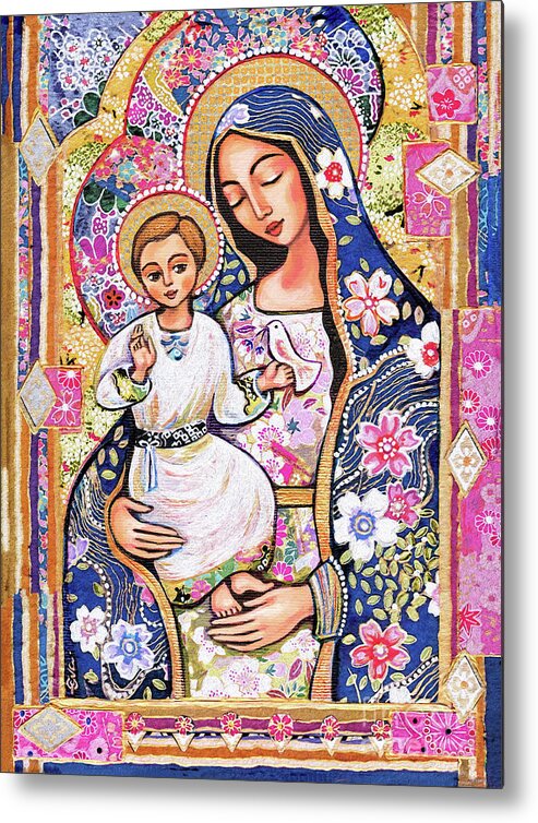 Mother And Child Metal Print featuring the painting Panagia Eleousa by Eva Campbell
