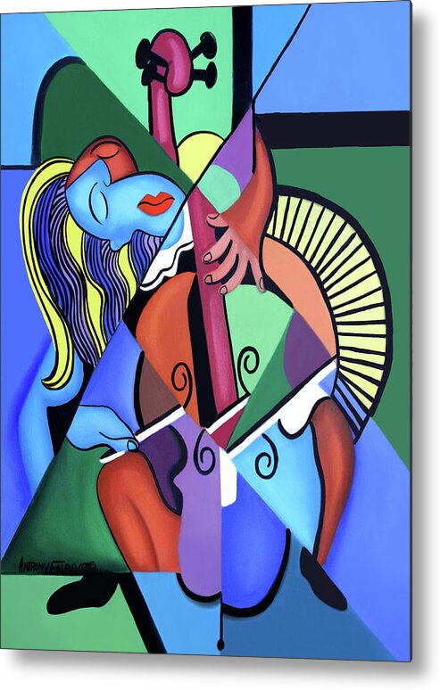 Cubism.cubist Metal Print featuring the painting Play Me by Anthony Falbo