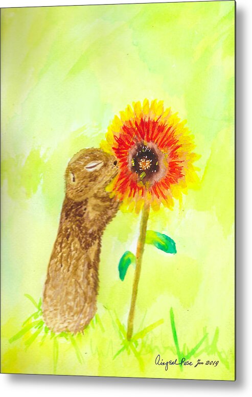 Prairie Metal Print featuring the painting Prairie Dog by AHONU Aingeal Rose