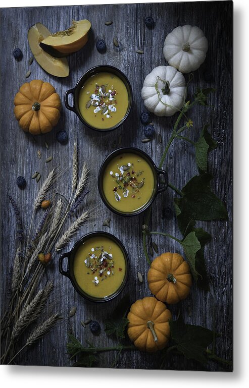 Pumpkin Metal Print featuring the photograph Pumpkin Soup by Catherine W.