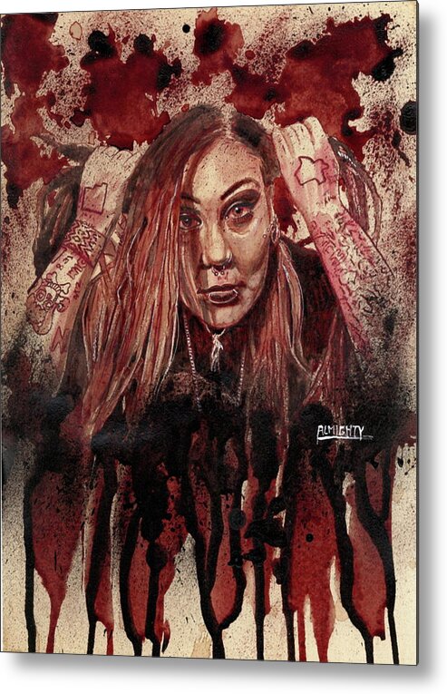 Ryan Almighty Metal Print featuring the painting RAZAKEL port dry blood by Ryan Almighty