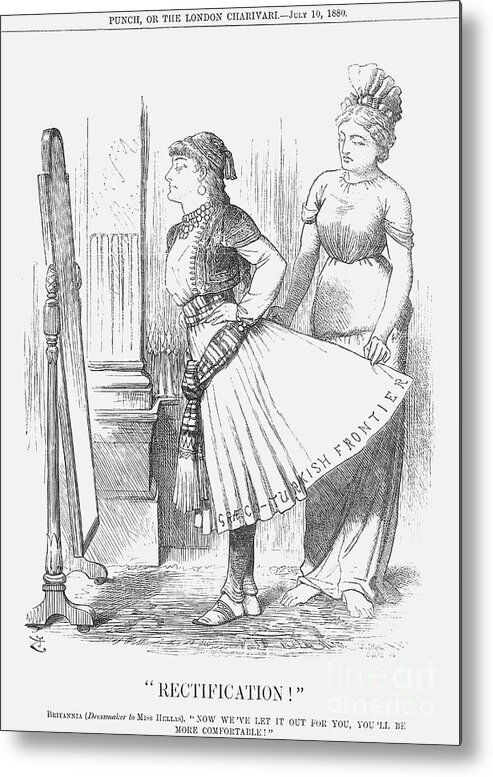 Engraving Metal Print featuring the drawing Rectification, 1880. Artist John Tenniel by Print Collector