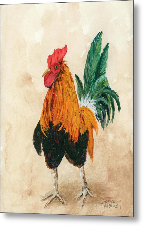 Rooster Metal Print featuring the painting Rooster 7 by Darice Machel McGuire