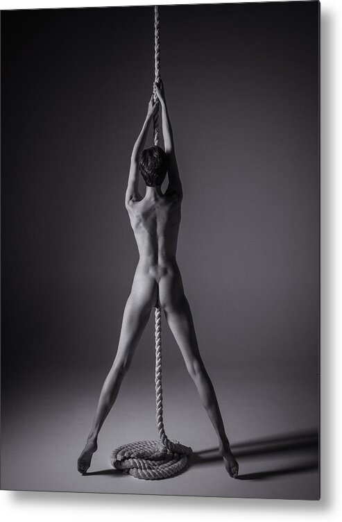 Nude Metal Print featuring the photograph Rope by Karen Jones
