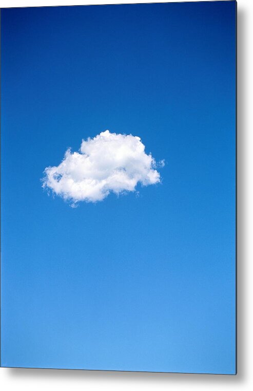Scenics Metal Print featuring the photograph Single Altocumulus Cloud In Blue Sky by Stuart Westmorland