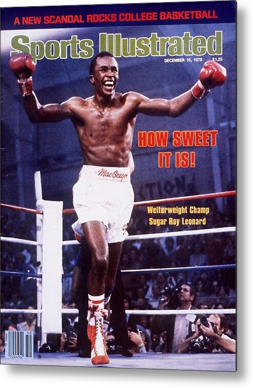 Wilfred Benítez Metal Print featuring the photograph Sugar Ray Leonard, 1979 Wbc Welterweight Title Sports Illustrated Cover by Sports Illustrated