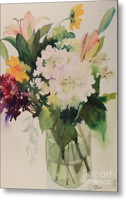 Bouquet Metal Print featuring the painting Summer in a Vase by Elizabeth Carr