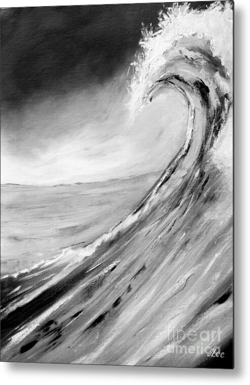 Wave Metal Print featuring the painting Surfs Up 2 by Tracey Lee Cassin