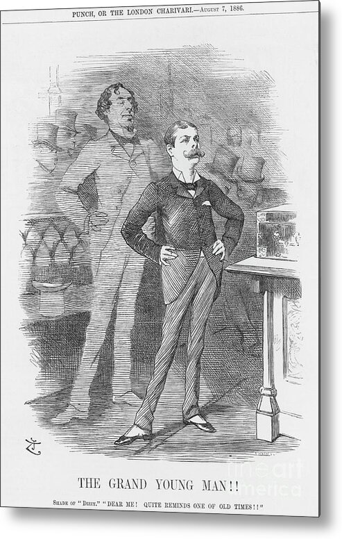 Engraving Metal Print featuring the drawing The Grand Young Man, 1886. Artist by Print Collector