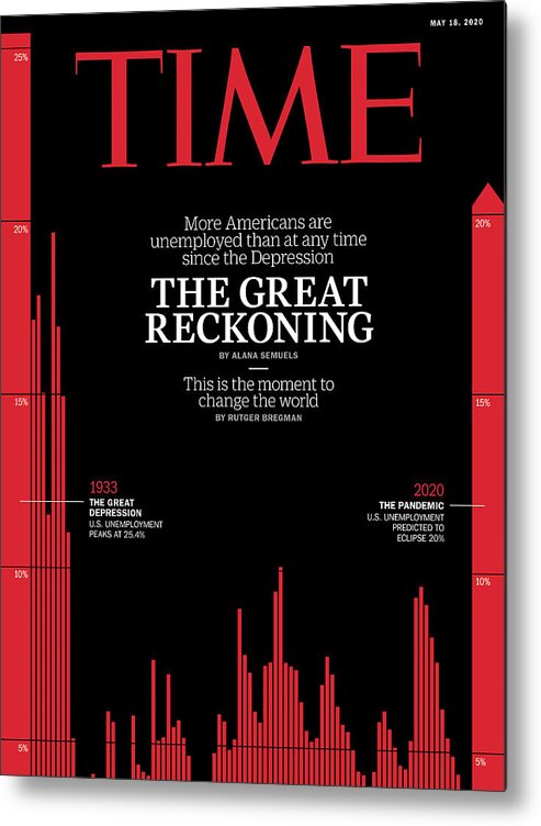 Coronavirus Metal Print featuring the photograph The Great Reckoning Time Cover by Typography by TIME