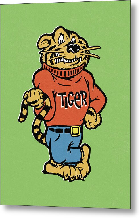 Anger Metal Poster featuring the drawing Tiger Wearing Sweater and Pants by CSA Images