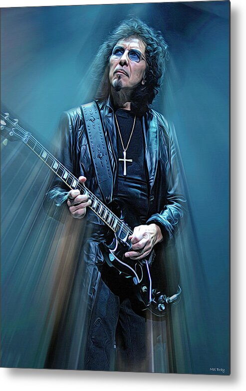 Tony Lommi Metal Print featuring the mixed media Tony Iommi, Black Sabbath by Mal Bray