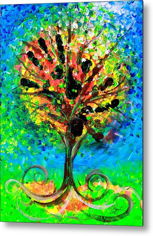 Tree Metal Print featuring the painting Tree of Faith by J Vincent Scarpace