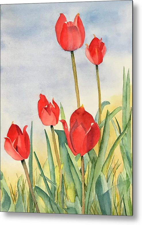 Tulip Metal Print featuring the painting Tulips by Beth Fontenot