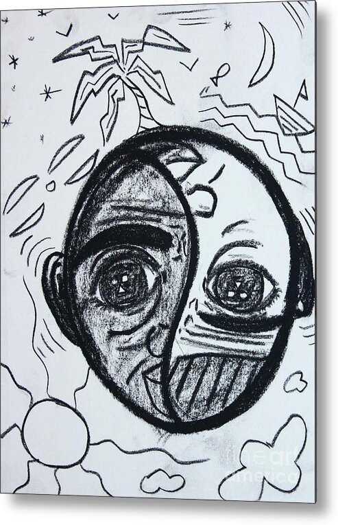 Charcoal Metal Print featuring the drawing Untitled Sketch III by Odalo Wasikhongo