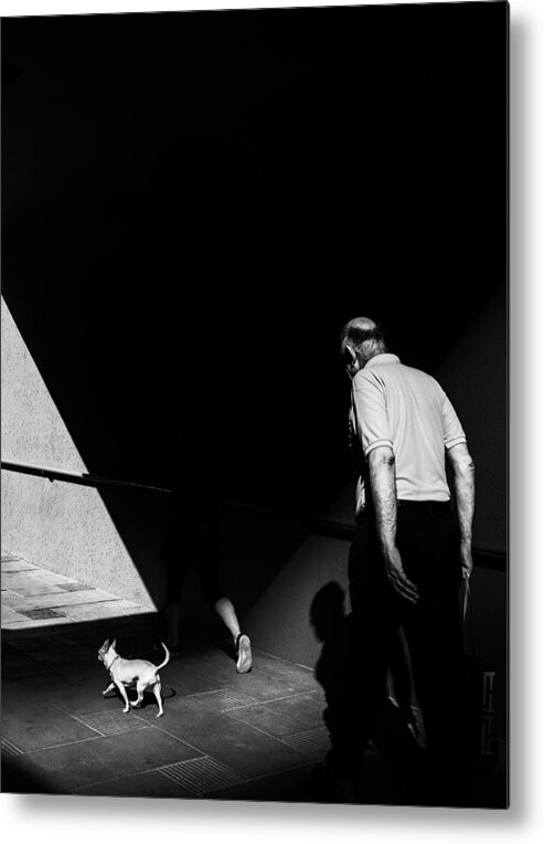 Shadow Metal Print featuring the photograph Walking To The Other Side by Tina Kim