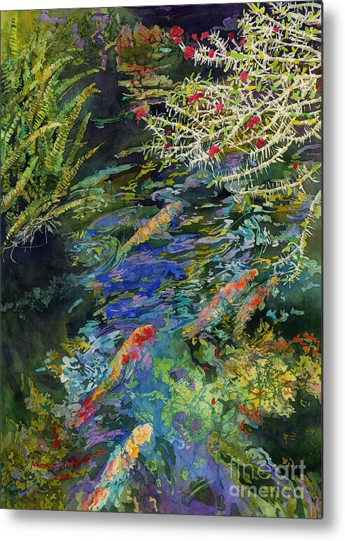 Koi Metal Print featuring the painting Water Garden by Hailey E Herrera