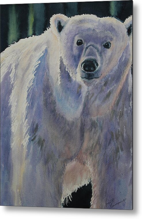 Polar Bear Metal Print featuring the painting White Bear by Ruth Kamenev