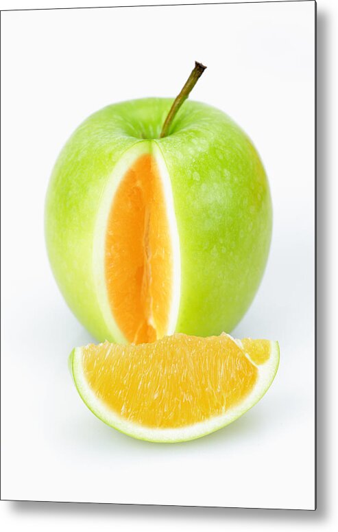Saturated Color Metal Print featuring the photograph Apple or orange #1 by Real444