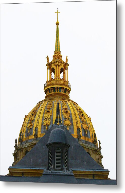 Paris Metal Print featuring the photograph Dome des Invalides #1 by Ron Berezuk
